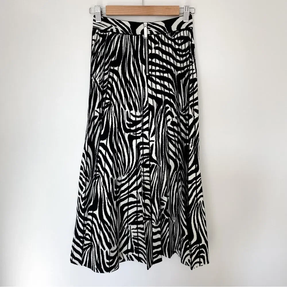 NWT Ted‎ Baker Viviynn Zebra Pleated Midi Skirt